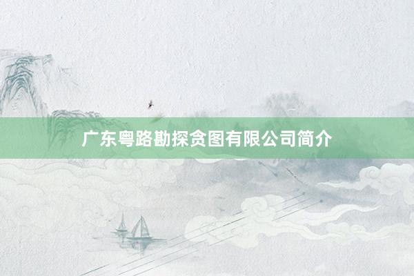 广东粤路勘探贪图有限公司简介